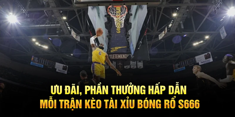 Ưu đãi, phần thưởng hấp dẫn mỗi trận kèo tài xỉu bóng rổ S666